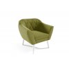 Zelené sametové křeslo Victoria Velutto 09 s bílými dřevěnými nožičkami