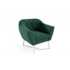 Zelené sametové křeslo Victoria Velutto 10 s bílými dřevěnými nožkami