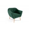 Sametové zelené křeslo Victoria Velutto 10 s přírodními dřevěnými nožkami