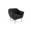 Černé moderní křeslo Victoria Velutto 20 s bukovými nožkami přírodní