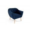 Křeslo Victoria Velutto 25 modré sametové s přírodními bukovými nožkami