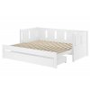 Bílá rozkládací postel s úložným prostorem - masiv borovice