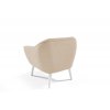 Křeslo Venus Velutto 02 béžové – zadní strana, bílé nožky