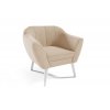 Béžové sametové křeslo Venus Velutto 02 s bílými nožkami