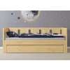 Rozkládací postel Relax s úložným boxem na matrace - natur - masiv borovice