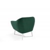 Zelené sametové křeslo Venus Velutto 10 bílé nožičky zadní strana