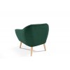 Zelené křeslo Venus Velutto 10 přírodní buk nožičky zadní strana