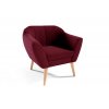 Čalouněné křeslo tmavě červené Velutto 32 s přírodními nožkami Venus