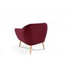 Tmavě červené křeslo Venus Velutto 32 – zadní strana, přírodní nožky
