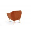 Oranžové křeslo Venus Velutto 33 – přírodní nožičky pohled zezadu