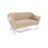 Béžová dvojsedačka Venus Velutto 02 s bílými dřevěnými nožičkami