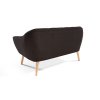 Dvojsedačka Venus Velutto 06 hnědá – zadní strana, přírodní nožičky