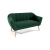 Zelená sametová dvojsedačka Venus Velutto 10 s nožičkami přírodní buk