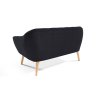 Sametová dvojsedačka Venus Velutto 20 černá – zadní strana, nožičky buk