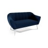 Modrá dvojsedačka Venus Velutto 25 se sametovým potahem a bílými nožkami