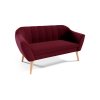 Dvojsedačka Venus Velutto 32 tmavě červená samet přírodní bukové nožičky