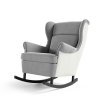 Houpací křeslo Lorenzo šedé s černými nožkami – z boku