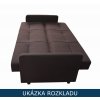 Rozkládací šedá pohovka Mora Trinity 14 rozložená na lůžko 194×118