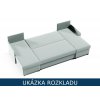 Šedá rozkládací sedací souprava do U Nora Trinity 14 lůžko 140×260