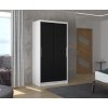 Šatní skříň s posuvnými dveřmi Collin - 100 cm - bílá/černá