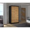 Šatní skříň s posuvnými dveřmi Collin - 100 cm - černá/dub