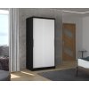 Šatní skříň s posuvnými dveřmi Collin - 100 cm - černá/bílá