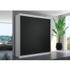 Šatní skříň s posuvnými dveřmi Terecia - 200 cm - bílá/černá