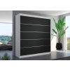 Šatní skříň s posuvnými dveřmi Spectra - 200 cm - bílá/černá