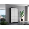 Šatní skříň s posuvnými dveřmi Riva - 100 cm - černá/bílá