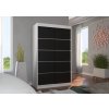Šatní skříň s posuvnými dveřmi Riva - 120 cm - bílá/černá