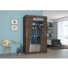 Šatní skříň s posuvnými dveřmi Bolton - 120 cm - Choco