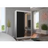 Šatní skříň s posuvnými dveřmi Jordi - 120 cm - bílá/černá