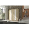 Šatní skříň s posuvnými dveřmi Karen - 200 cm sonoma + bílý lacobel