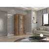 Šatní skříň s posuvnými dveřmi Keita - 120 cm kraft + černý lacobel