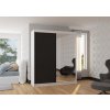 Šatní skříň s posuvnými dveřmi Viki - 180 cm - bílá/černá