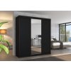 Šatní skříň s posuvnými dveřmi Santiago - 200 cm - černá