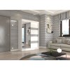 Šatní skříň s posuvnými dveřmi Toura - 150 cm bílá + šedý lacobel