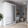 Šatní skříň s posuvnými dveřmi Haidar - 140 cm - bílá