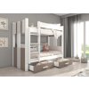Patrová postel Arta - 90x200 cm bílá/trufla