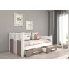 Dětská postel Bibi s úložným prostorem - 80x180 cm bílá/trufla