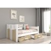 Dětská postel Bibi s úložným prostorem - 80x180 cm bílá/sonoma