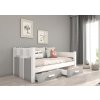 Dětská postel Bibi s úložným prostorem - 90x200 cm bílá/šedá