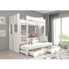 Patrová postel pro 3 Artema - 90x200 cm bílá