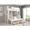Patrová postel pro 3 Artema - 90x200 cm bílá/sonoma