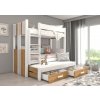 Patrová postel pro 3 Artema - 90x200 cm bílá/artisan