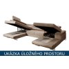 Rozkládací sedací souprava do U Ruby - úložné prostory