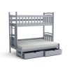 Patrová postel Lukáš v šedém provedení – čelní pohled na horní i spodní lůžko