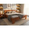 Zvýšená manželská postel z masivního buku 180×200 moření třešeň Montana Supra