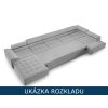 Sedací souprava do U Monza XL – rozložená pohovka s lůžkem 123×320 cm