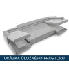 Sedačka Monza XL – otevřený úložný prostor pod sedací částí
